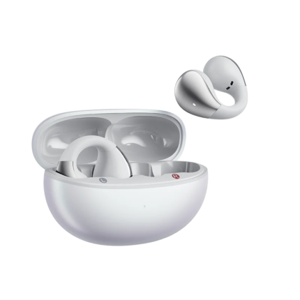 QCY Crossky C30S white color open ear clip wireless earbuds with charging case