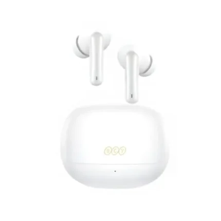 QCY MeloBuds N20 Pro White color ANC wireless earbuds with glossy white charging case