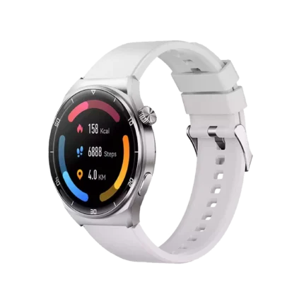 QCY GT2 Smart Watch White edition with circular AMOLED display